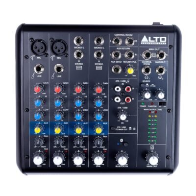 Alto Professional Truemix 600 Audio Mixer with 2 XLR Mic Ins, USB Audio Interface and Bluetooth for Podcasting