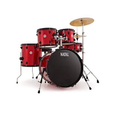 Natal K-EVB-UF20 Evolution Fusion 5-Piece Acoustic Drum Kit with Hardware& Cymbals - Red (1)