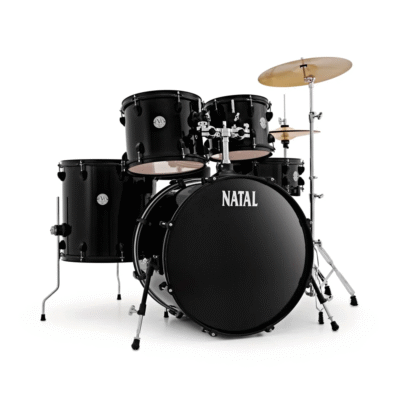 Natal K-EVB-UF22 Evolution 5-Piece Shell Pack Acoustic Drum Kit with Hardware & Cymbals - Black (1 (4)