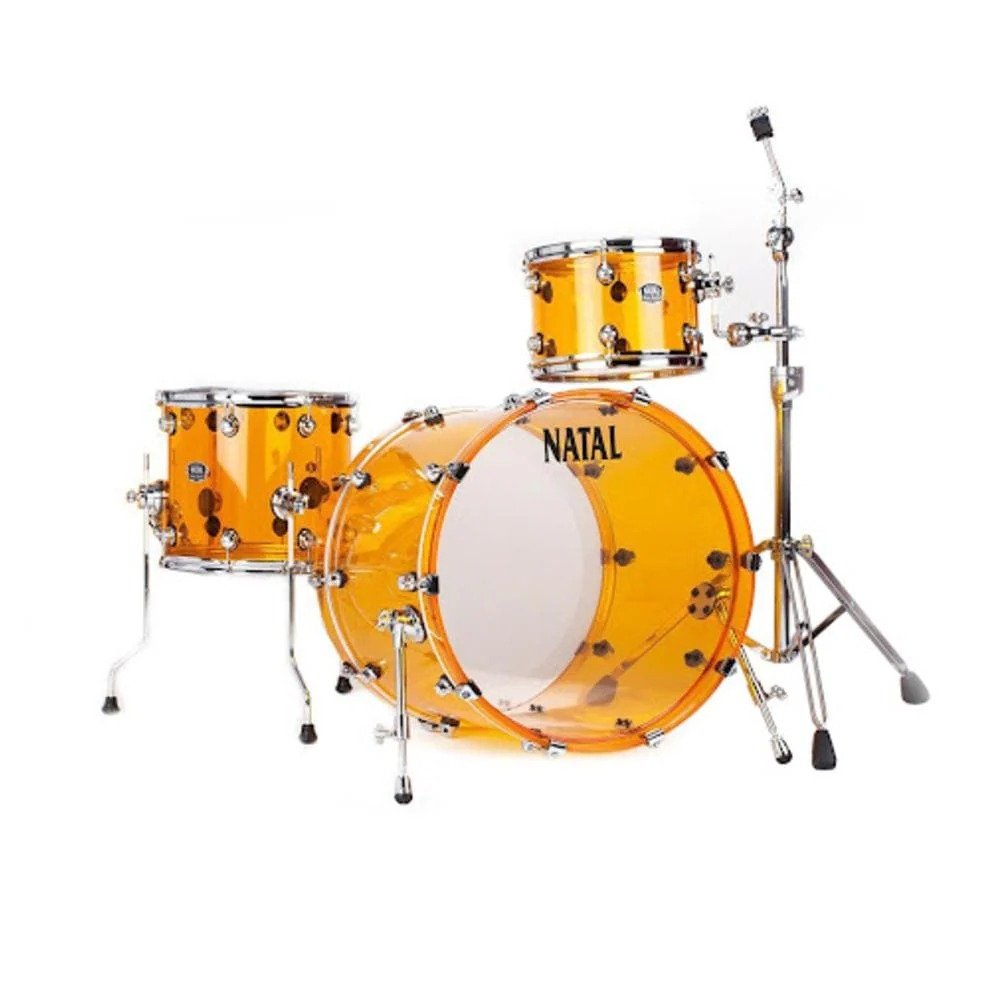 Natal KAC-AA1-ON1 Arcadia Acrylic Series AA1 3 Piece Shell Pack Acoustic Drum Kit Without Hardware & Cymbals Natal KAC-AA1-ON1 Arcadia Acrylic Series AA1 3 Piece Shell Pack Acoustic Drum Kit Without Hardware & Cymbals
