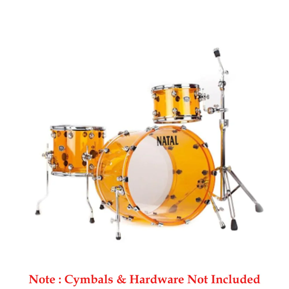 Natal KAC-AA1-ON1 Arcadia Acrylic Series AA1 3 Piece Shell Pack Acoustic Drum Kit Without Hardware & Cymbals Natal KAC-AA1-ON1 Arcadia Acrylic Series AA1 3 Piece Shell Pack Acoustic Drum Kit Without Hardware & Cymbals