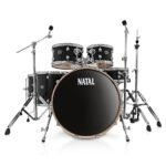 Natal KAR-F20 Arcadia Series Fusion 20 5-Piece Shell Pack Acoustic Drum Kit with Hardware & Stands - Black (3)
