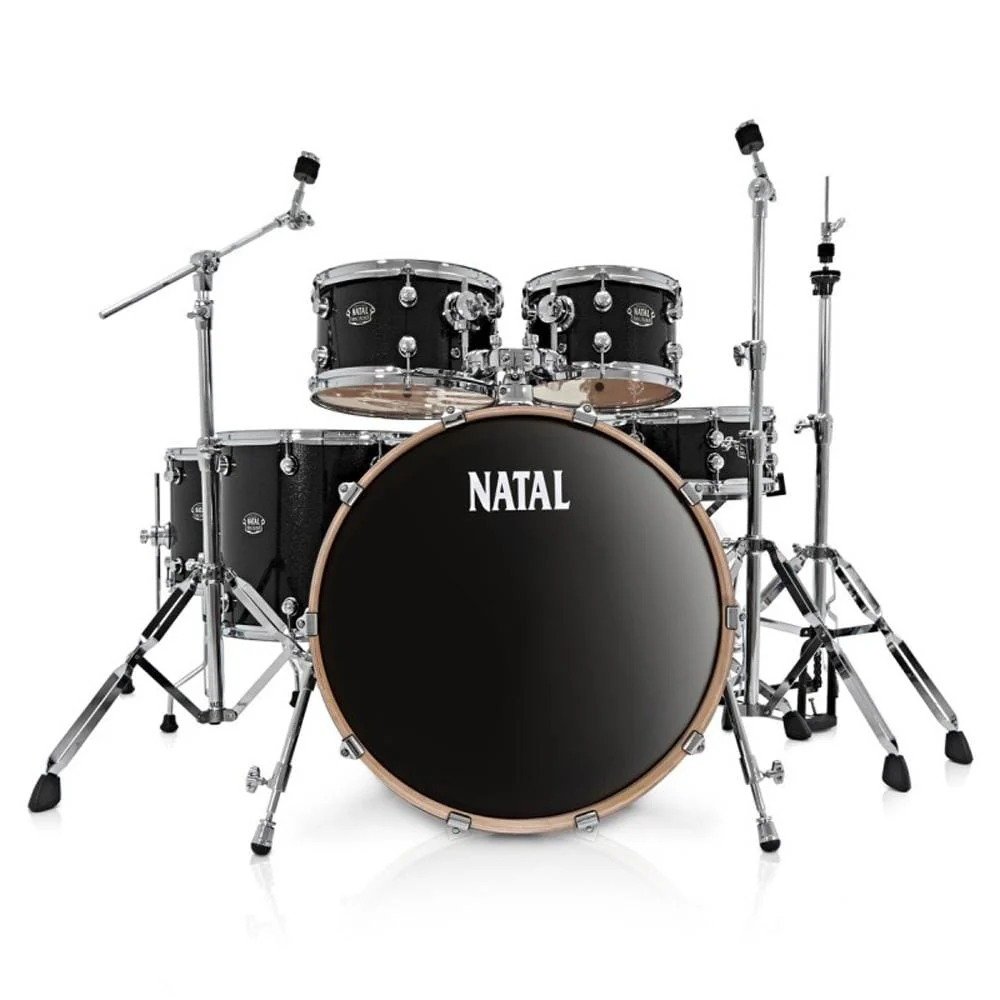 Natal KAR-F20 Arcadia Series Fusion 20 5-Piece Shell Pack Acoustic Drum Kit with Hardware & Stands - Black (3) Natal KAR-F20 Arcadia Series Fusion 20 5-Piece Shell Pack Acoustic Drum Kit with Hardware & Stands - Black (3)