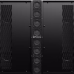 Black speaker with mesh grille design