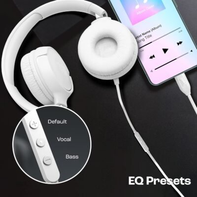 JBL Tune 520C On-Ear Type-C Wired Headphones with Mic (White)